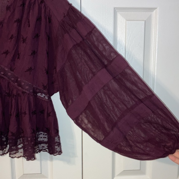 Free People sheer purple blouse - Picture 4 of 10